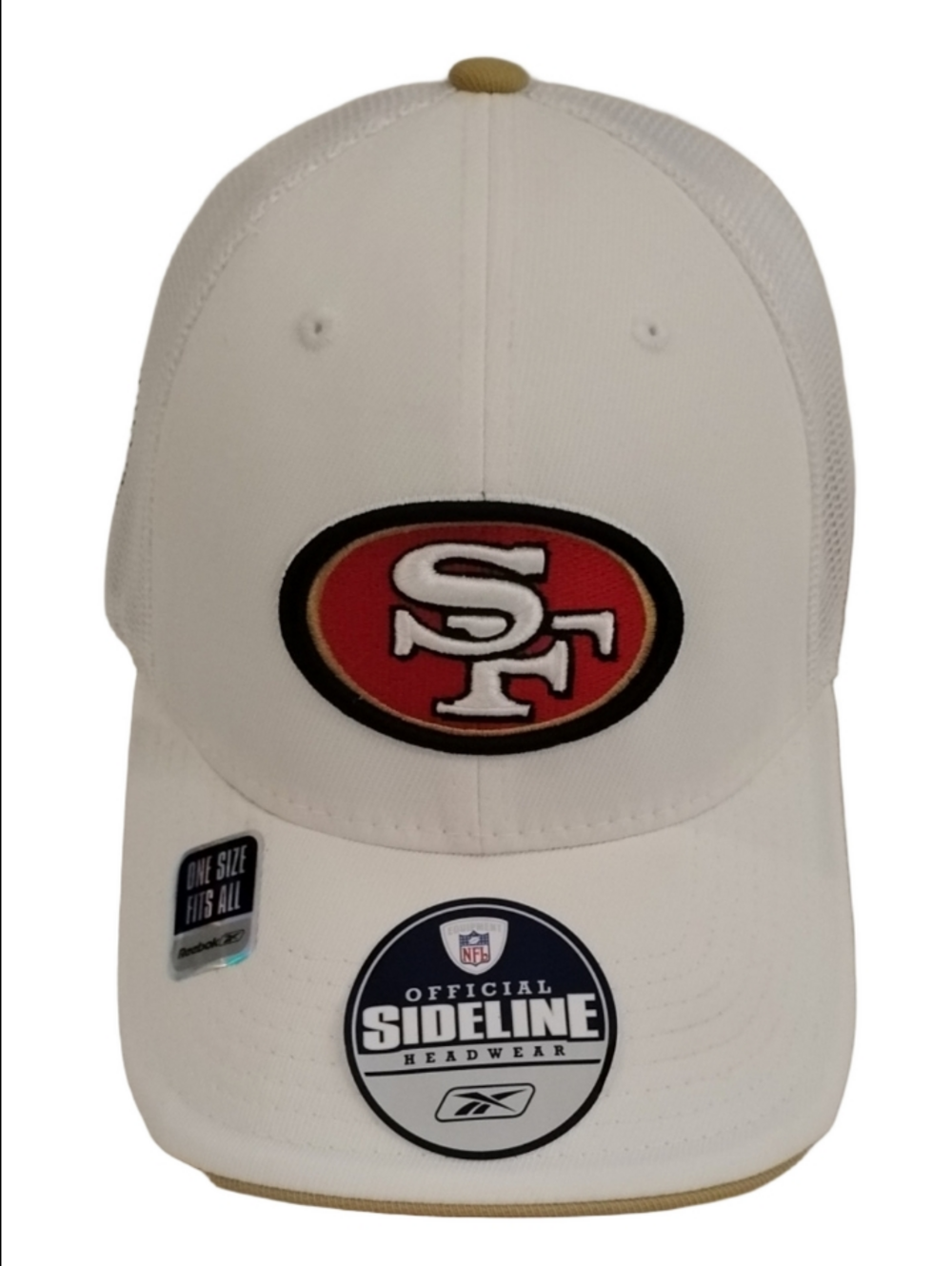 Reebok White Trucker Cap with Red & Gold 49ers Logo